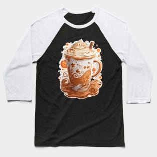 Pumpkin Spice Latte Art Funny Fall Autumn Coffee Drink Gift Baseball T-Shirt